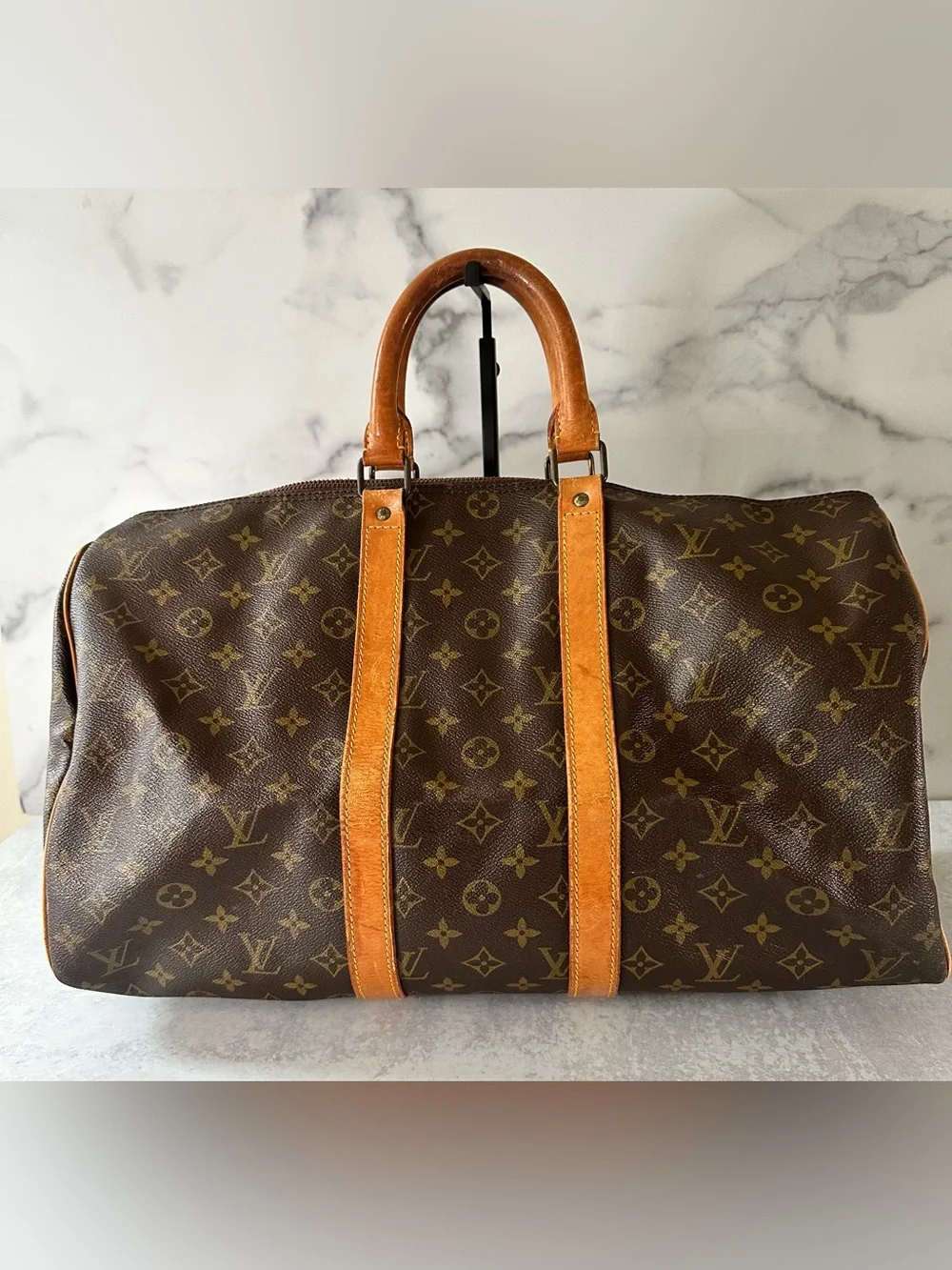 Louis Vuitton Monogram KeepAll 45 Canvas Travel Duffle Bag